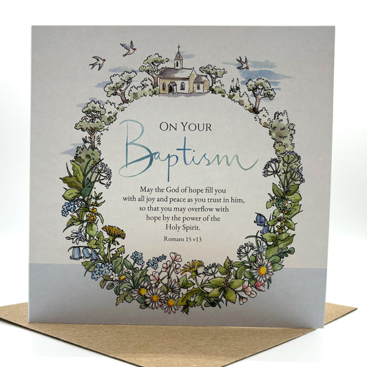 Baptism Wildflowers Card