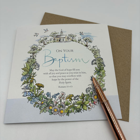 Baptism Wildflowers Card